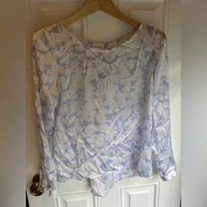 Club Monaco silk top in abstract flower design.